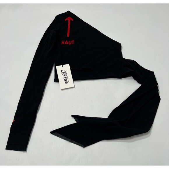 Jean Paul Gaultier Nylon Long Sleeve T-Shirt in Black/Red - Picture 4 of 5